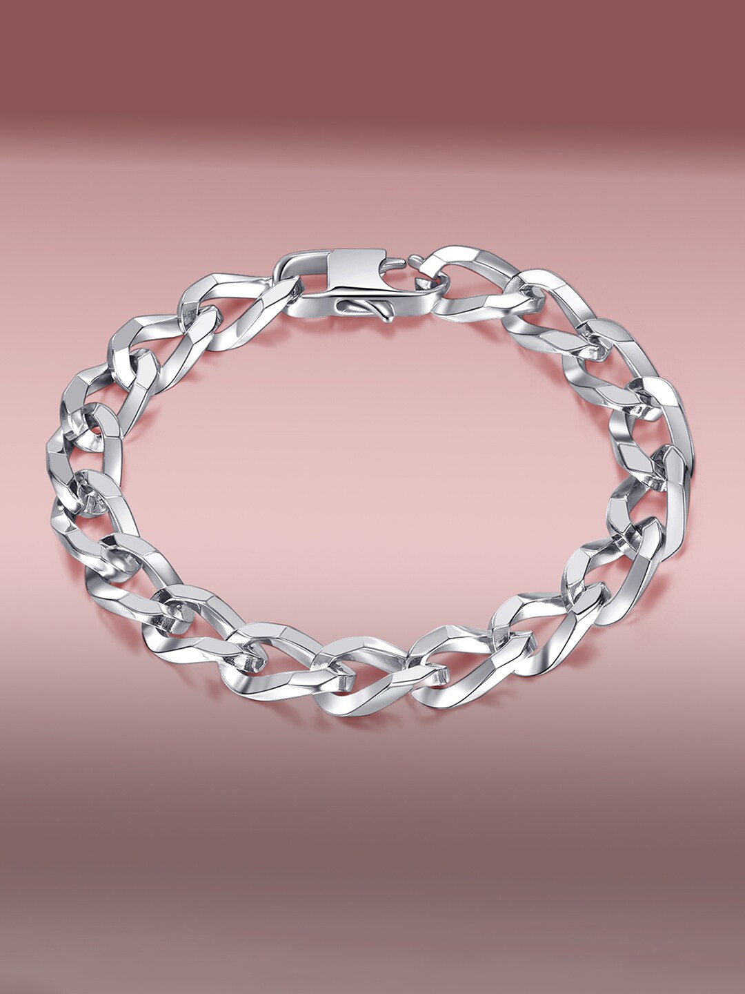 

Peora Men Silver-Plated Link Bracelet