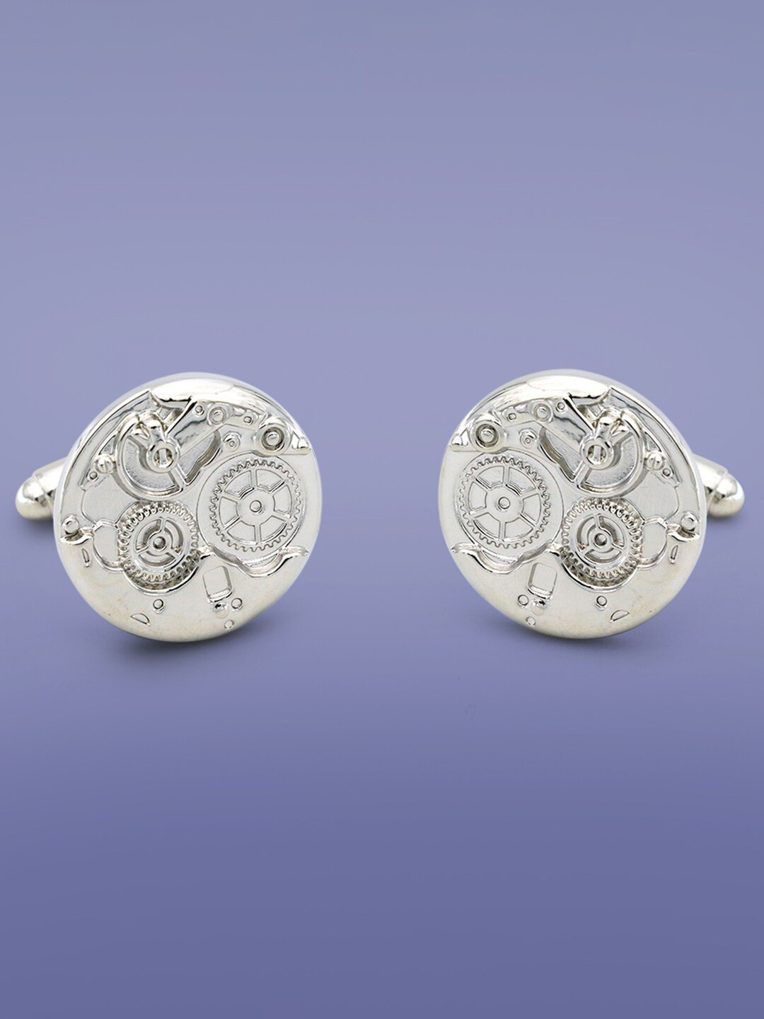 

Peora Silver Plated Textured Round Shape Cufflink