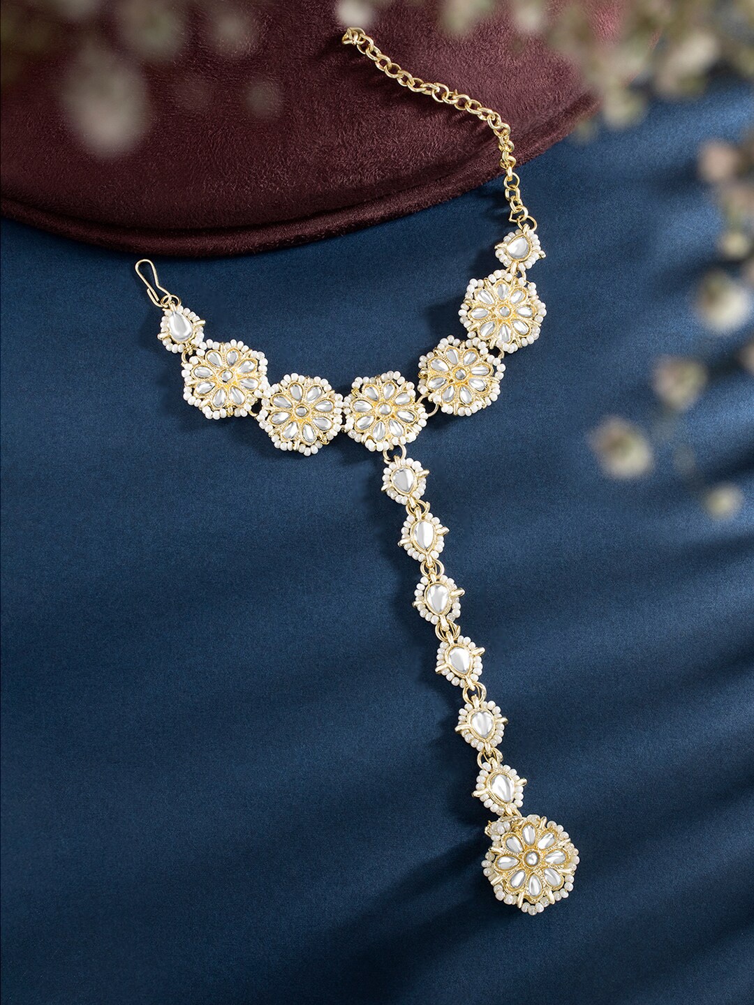 

Peora Gold-Plated Kundan Studded Wraparound Bracelet