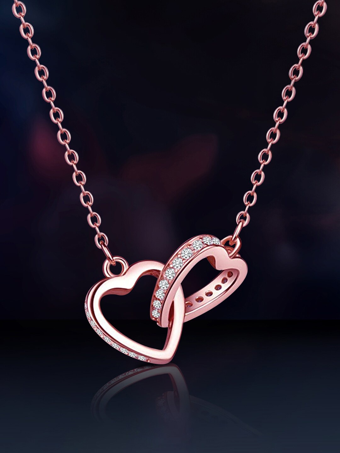 

Peora American Diamond Rose Gold-Plated Necklace