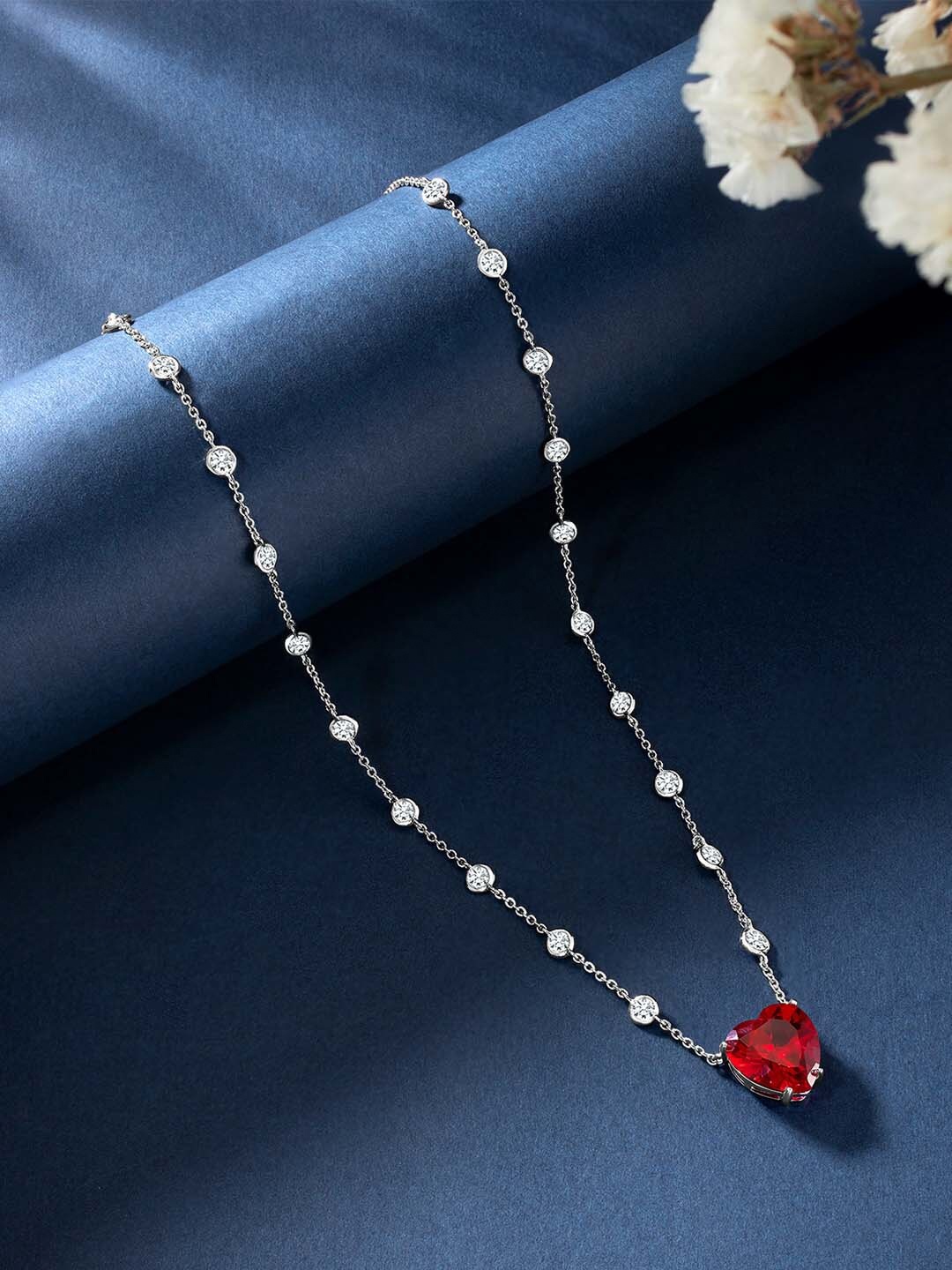 

Peora Silver-Plated Cubic Zirconia Studded Necklace