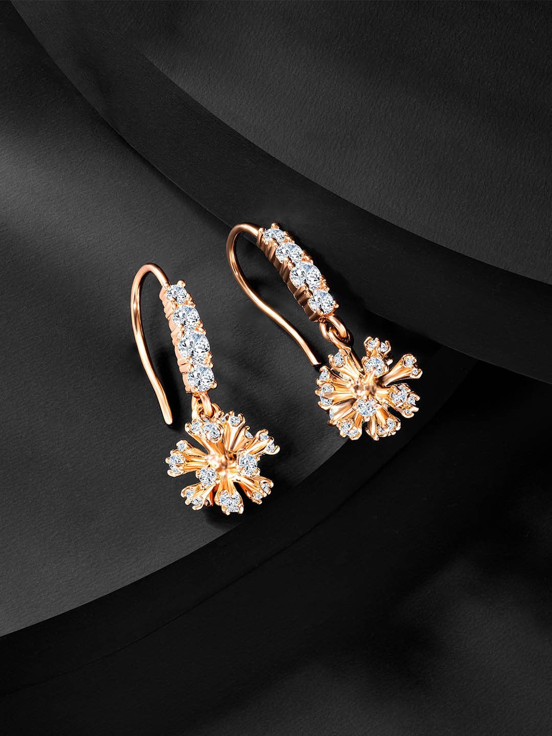 

Peora Rose Gold-Plated Contemporary Drop Earrings