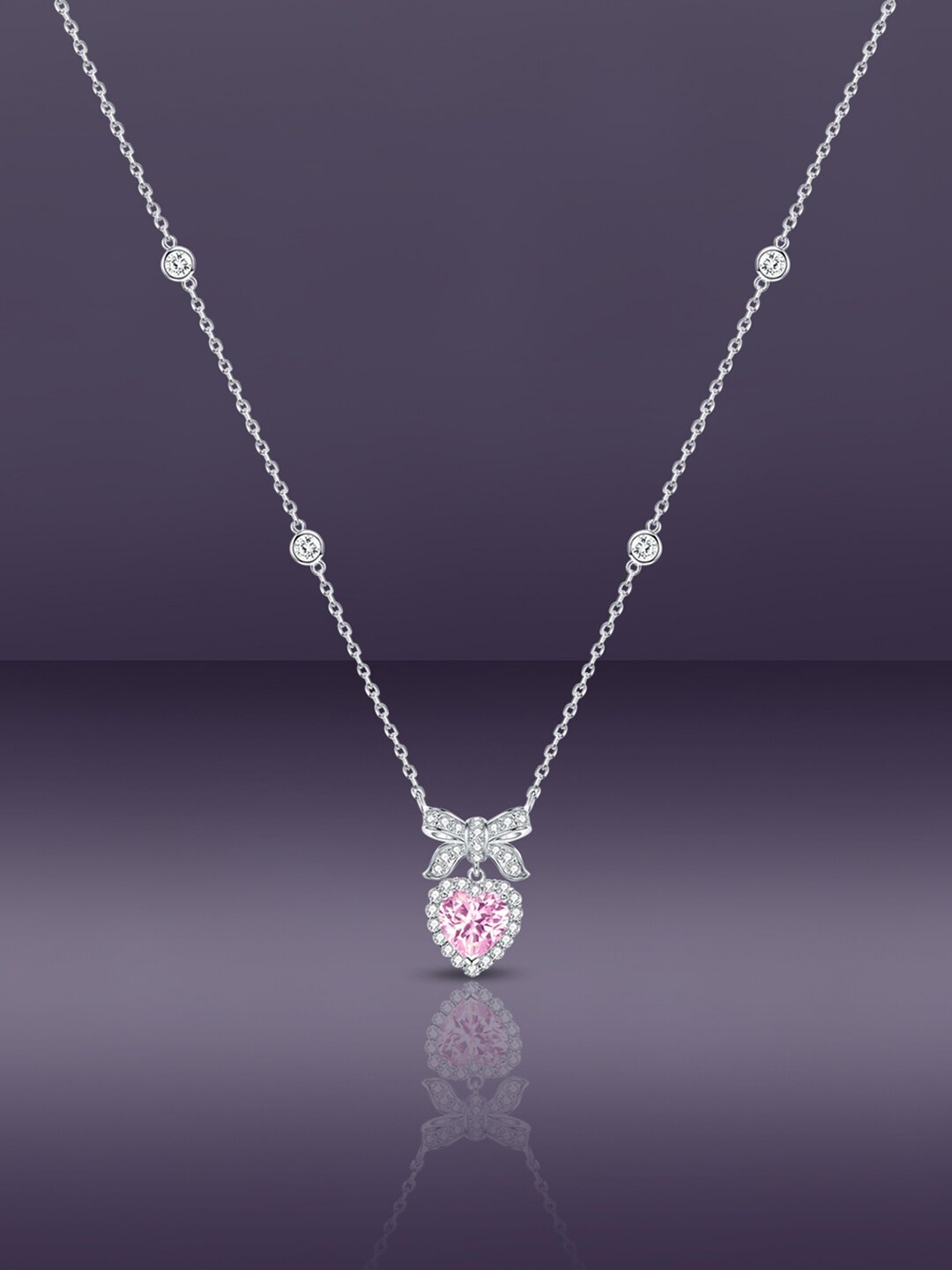 

Peora Silver-Plated American Diamond Studded Necklace