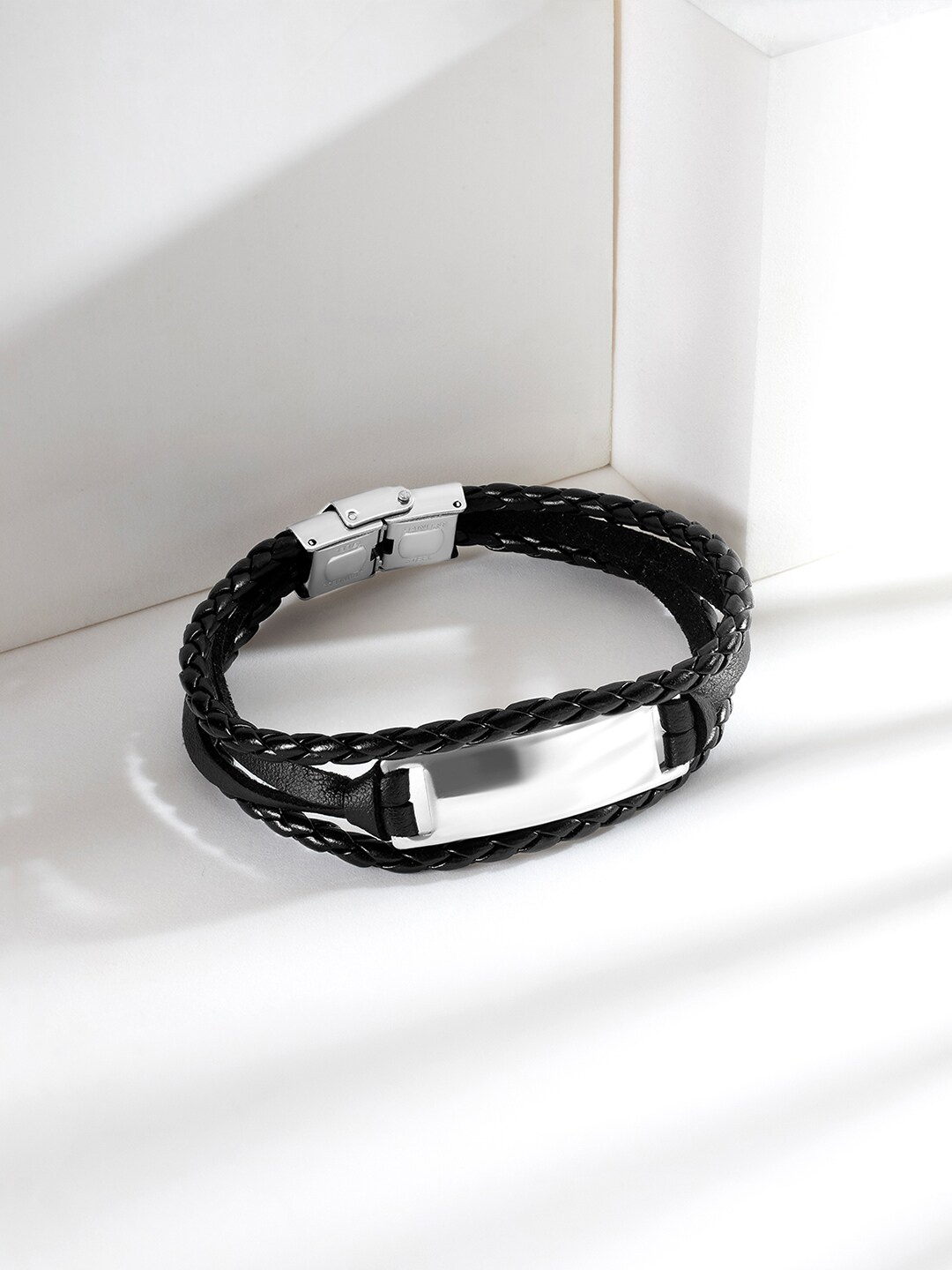 

Peora Men Silver-Plated Wraparound Bracelet