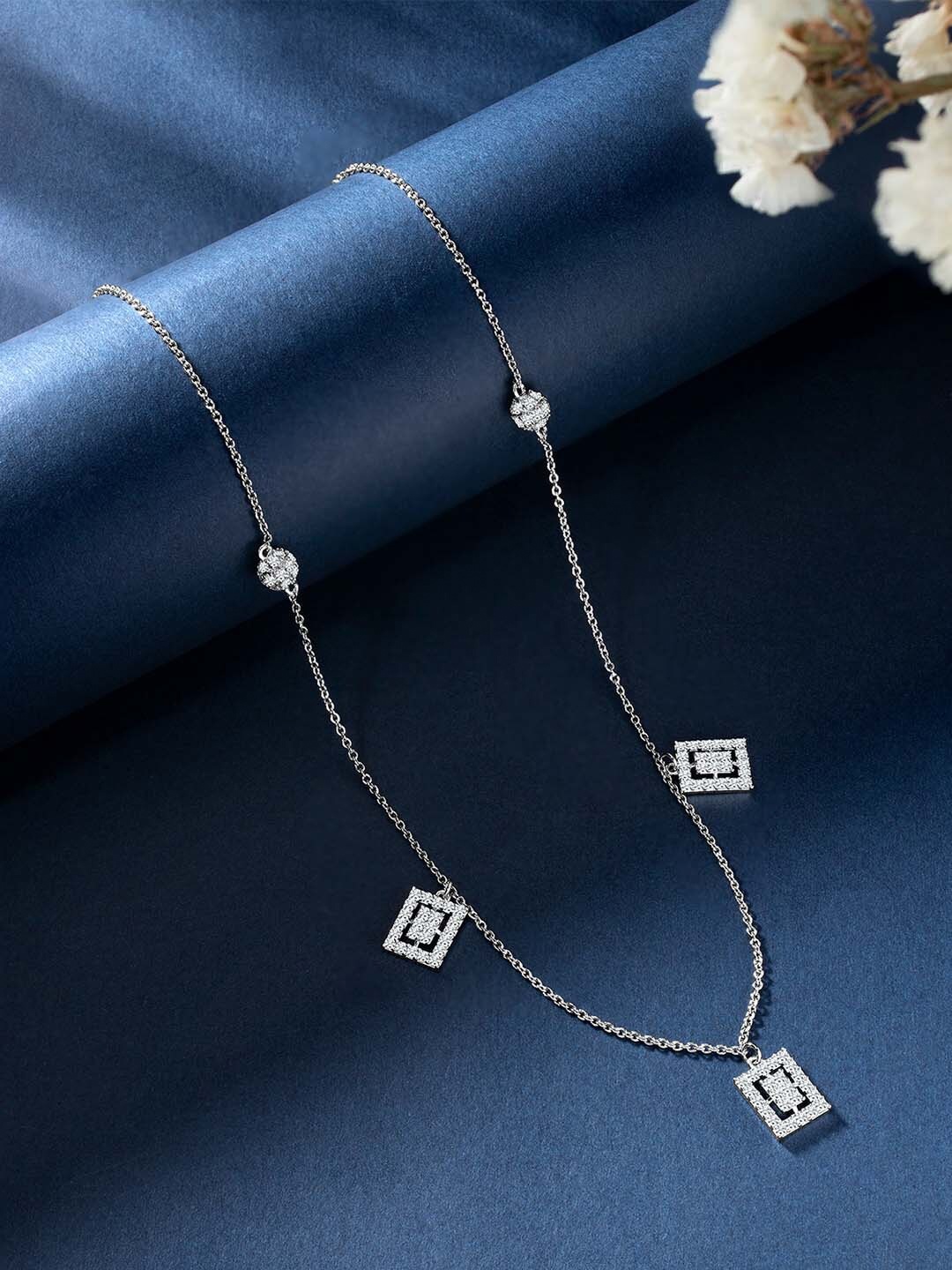 

Peora Silver-Plated CZ Studded Necklace
