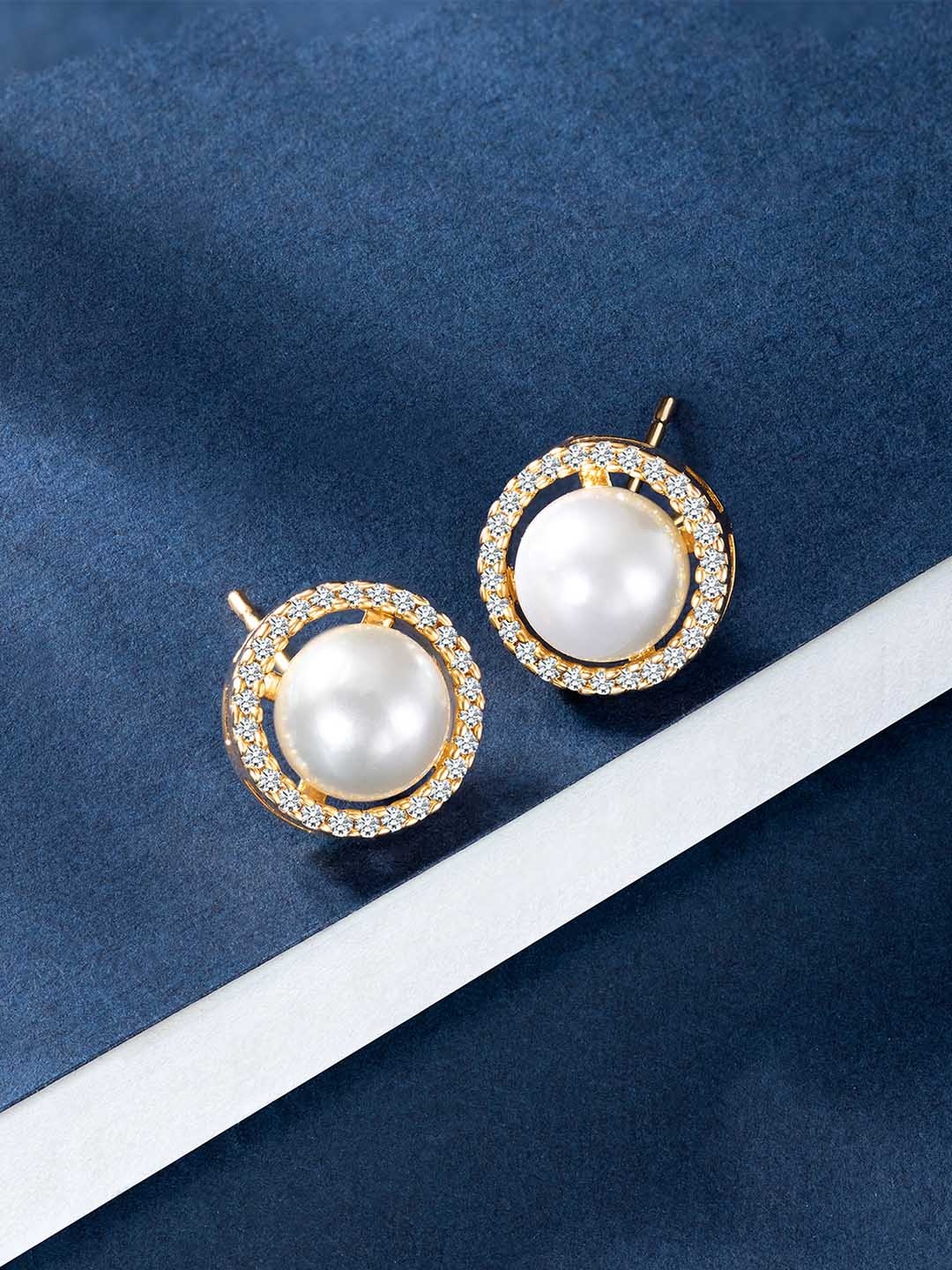 

Peora Contemporary Studs Earrings, Gold