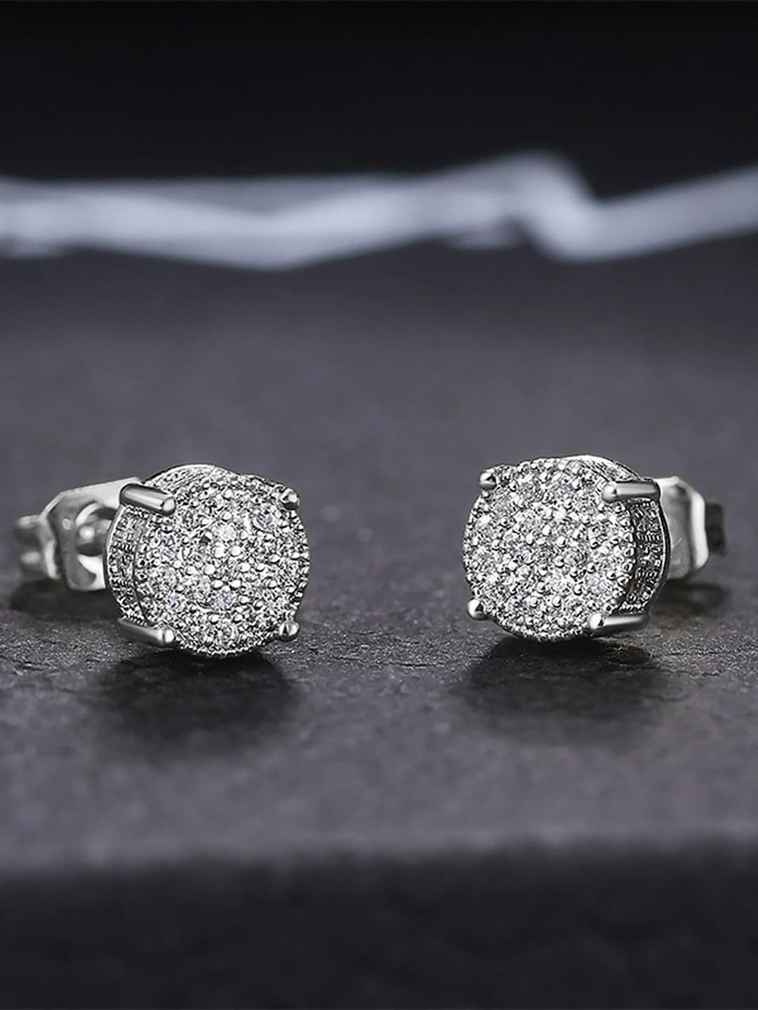 

Peora American Diamond Silver Plated Studs Earrings