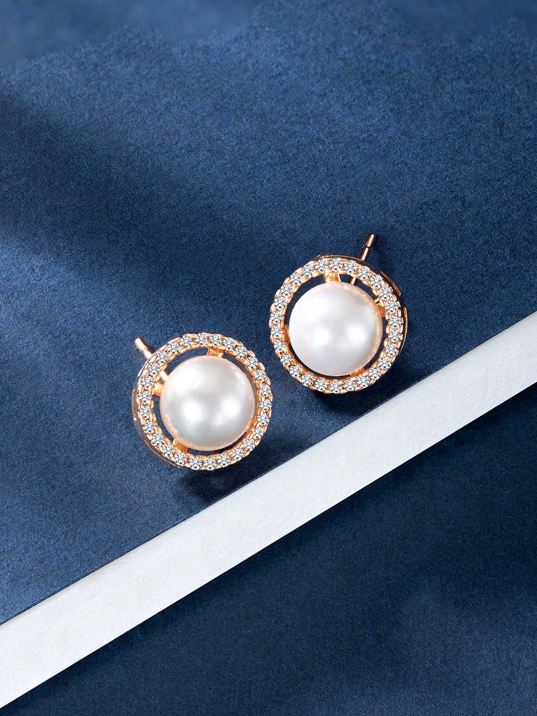 

Peora Contemporary Studs Earrings, Rose gold