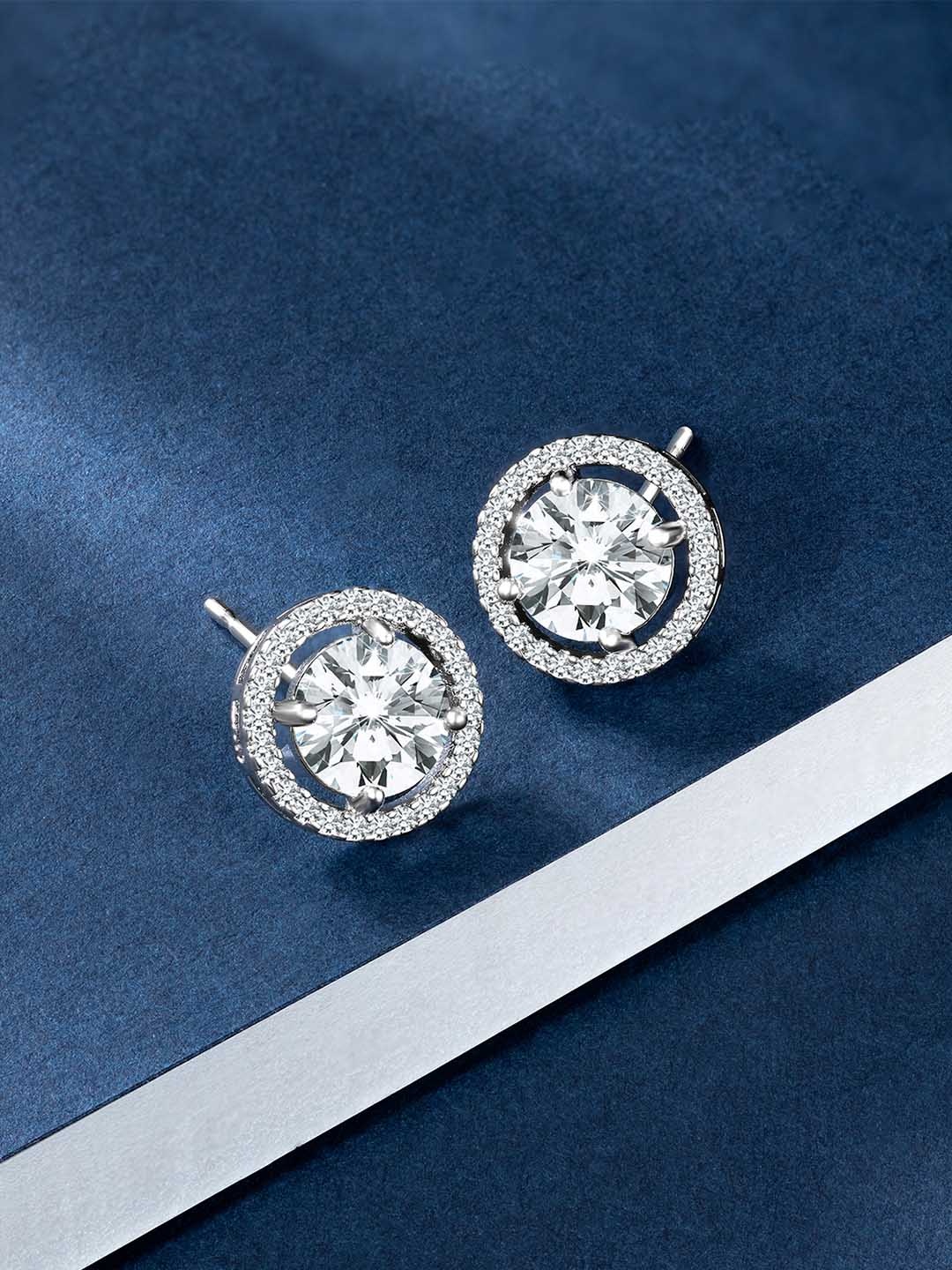 

Peora Contemporary Studs Earrings, Silver