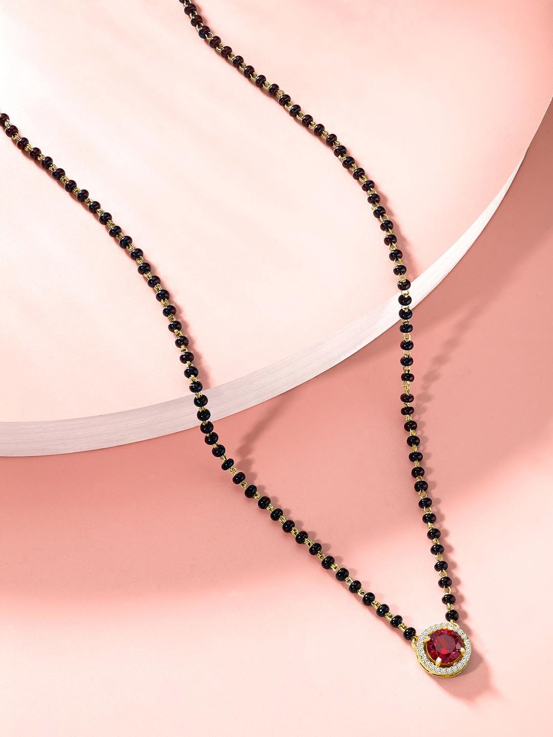 

Peora Gold-Plated Cubic Zirconia Studded Mangalsutra
