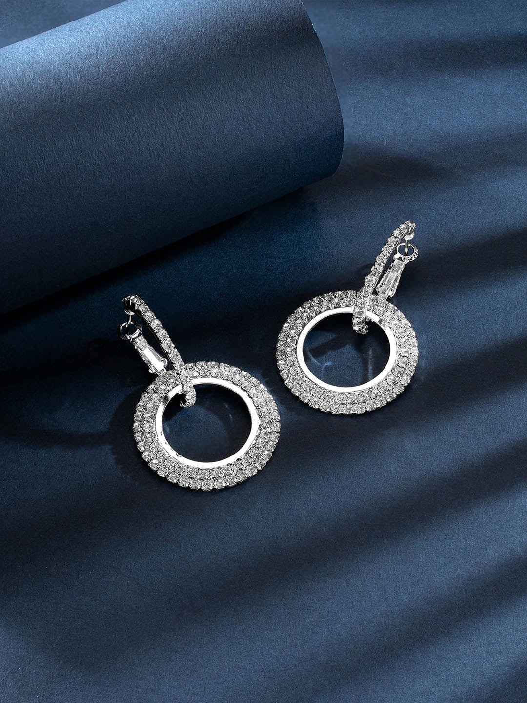 Peora Silver-Plated Contemporary Drop Earrings