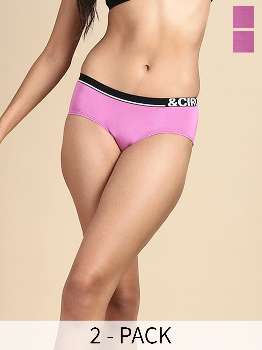 

&CIRCUS Pack of 2 Full Coverage Mid Rise Soft MicroModal Hipster Briefs, Lavender