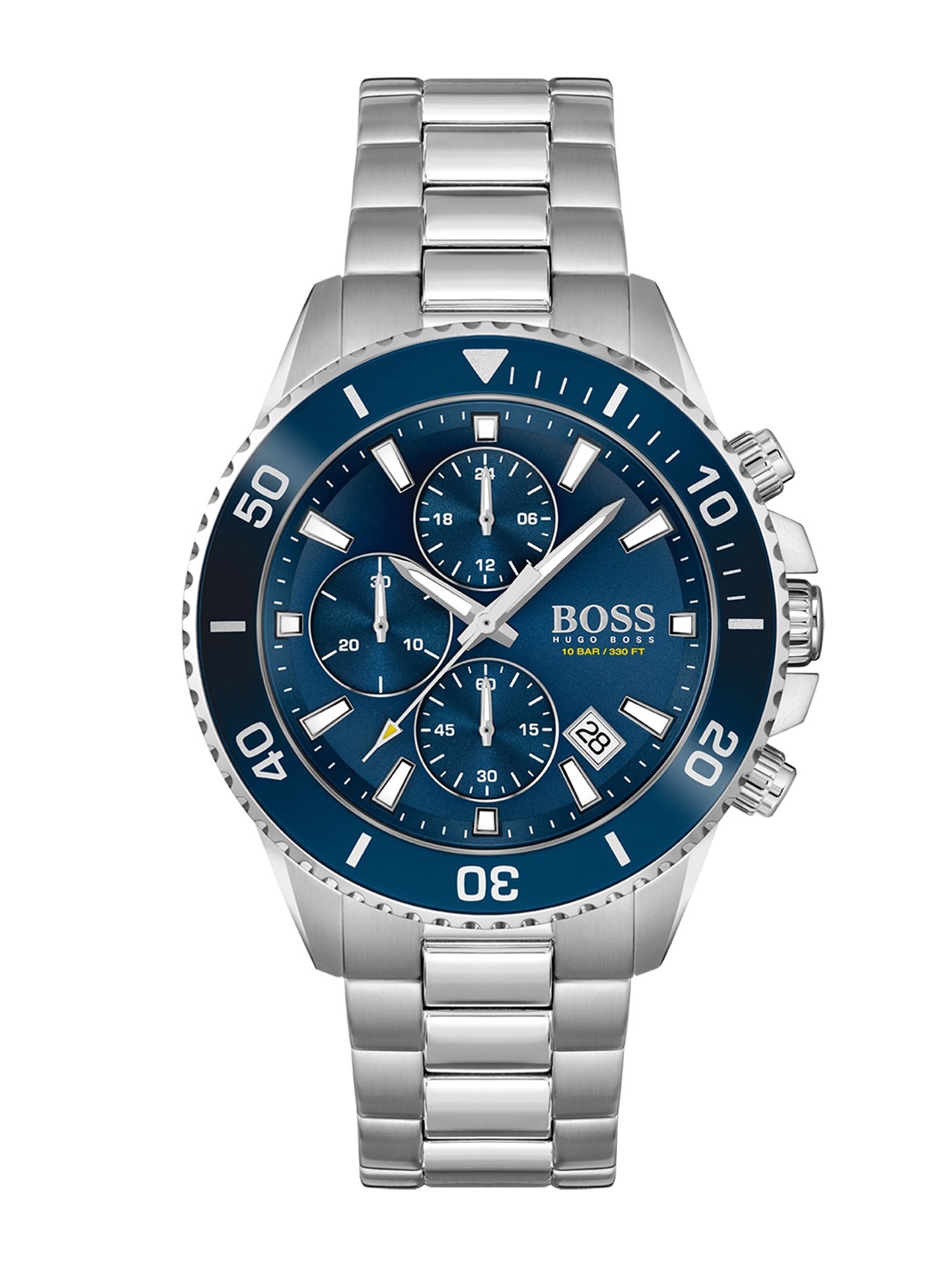 

BOSS Men Admiral Brass Dial & Stainless Steel Straps Analogue Chronograph Watch 1513907, Blue