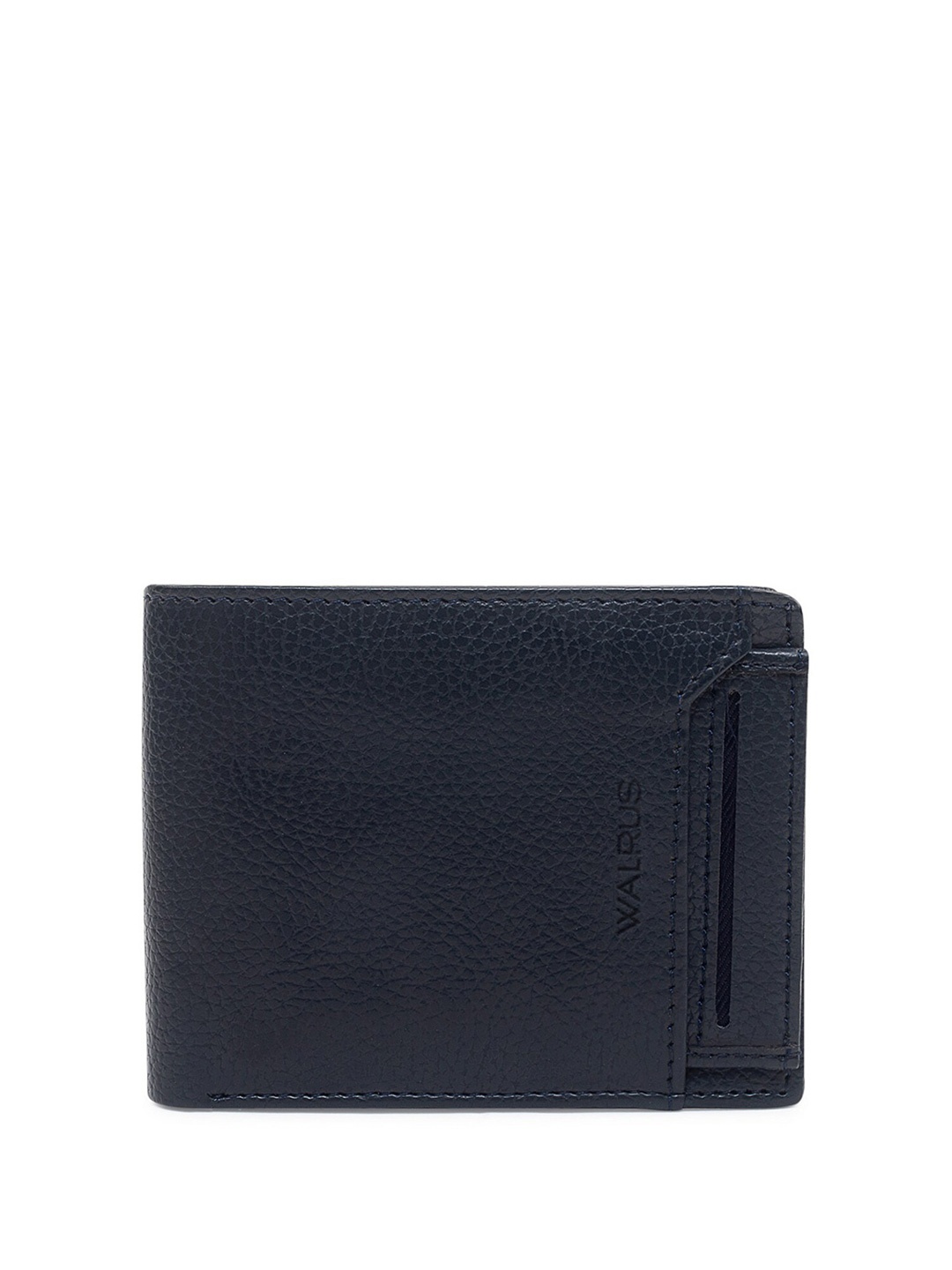 

Walrus Men Animal Textured Vegan Leather Two Fold Wallet with SIM Card Holder, Blue