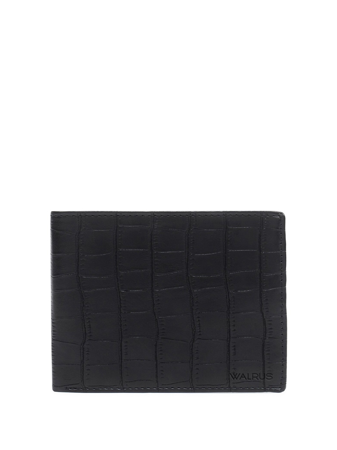 Walrus Men Animal Two Fold Wallet, Black
