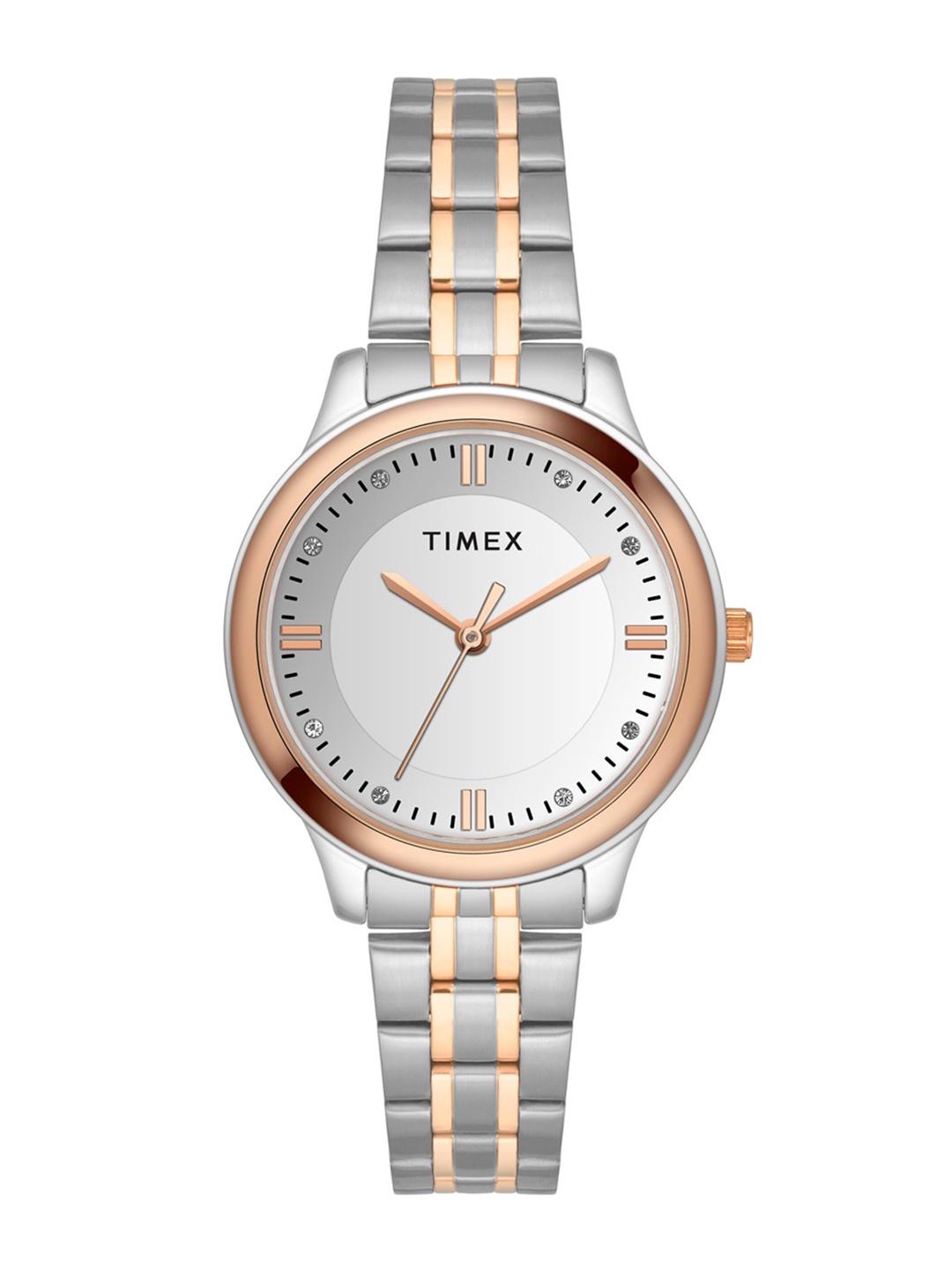 

Timex Women Brass Dial & Stainless Steel Straps Analogue Watch TWEL149SMU03, Silver