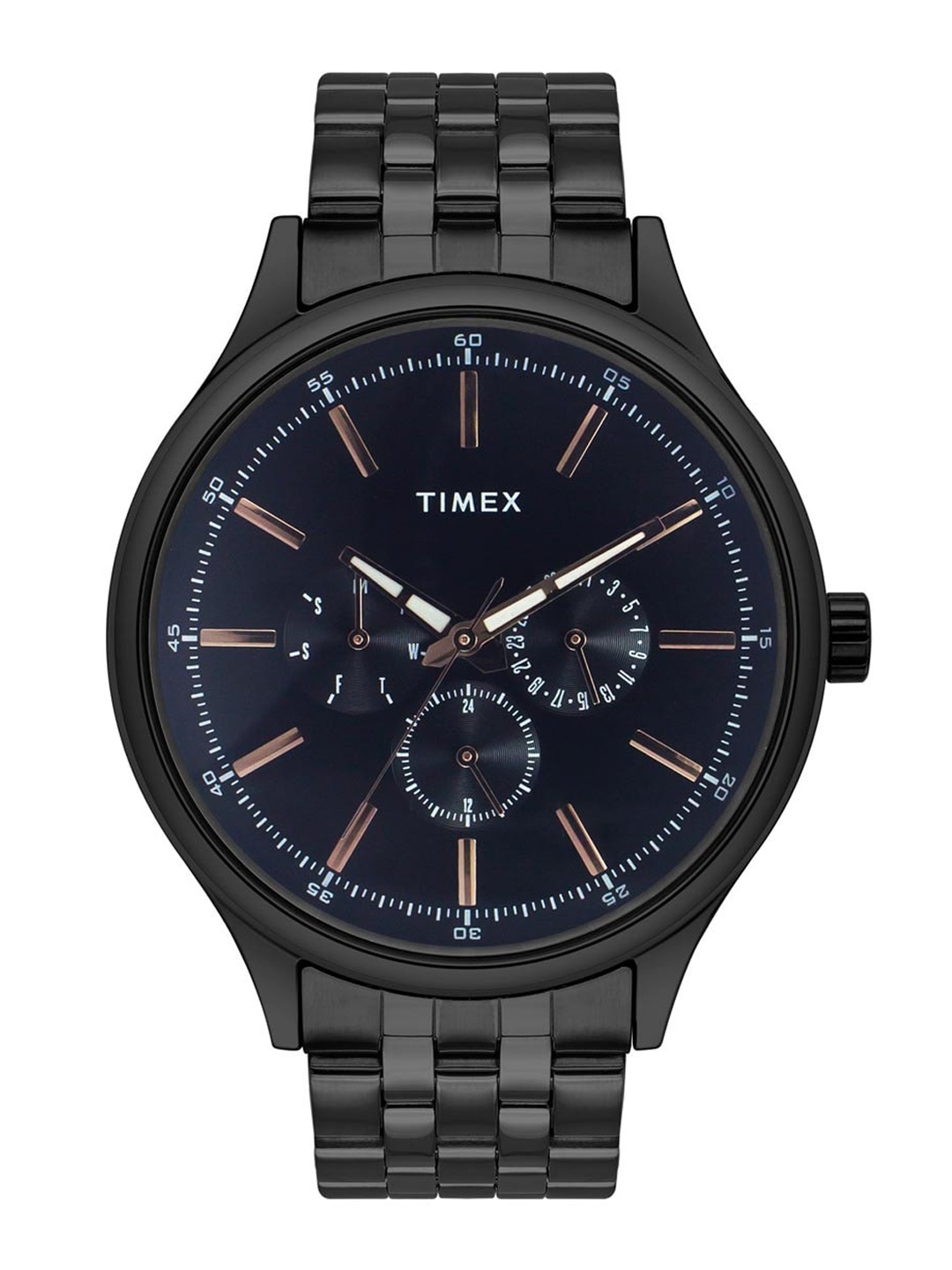 

Timex Men Brass Dial & Stainless Steel Straps Analogue Watch TWEG184SMU11, Black