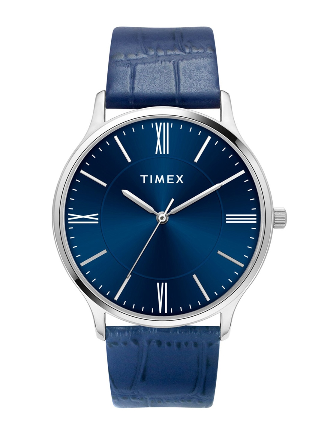 

Timex Men Textured Dial & Leather Straps Analogue Watch TWTG105SMU08, Blue