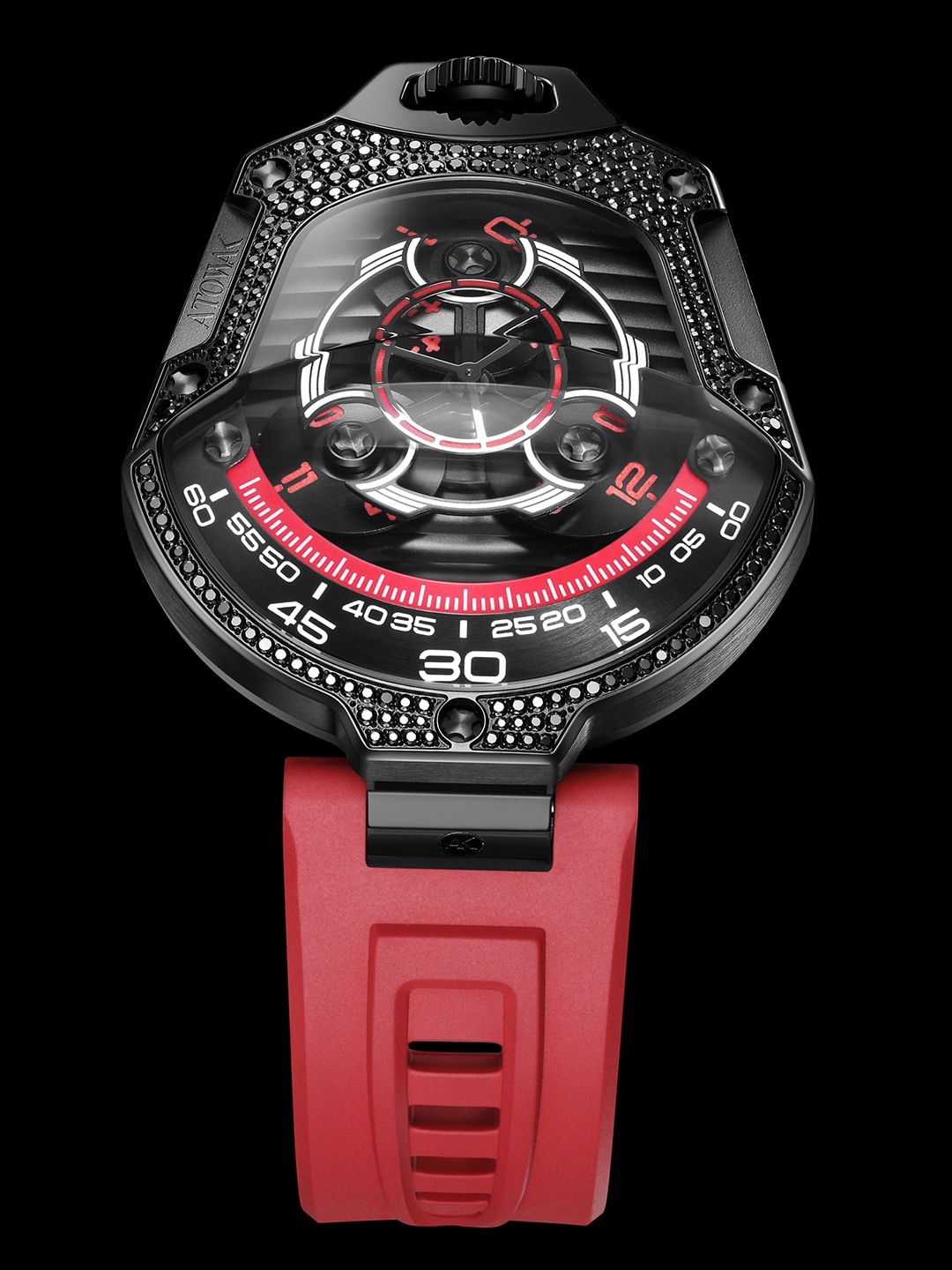 

Atowak Men S1-333B.S14 Straps Analogue Automatic Motion Powered Watch, Red