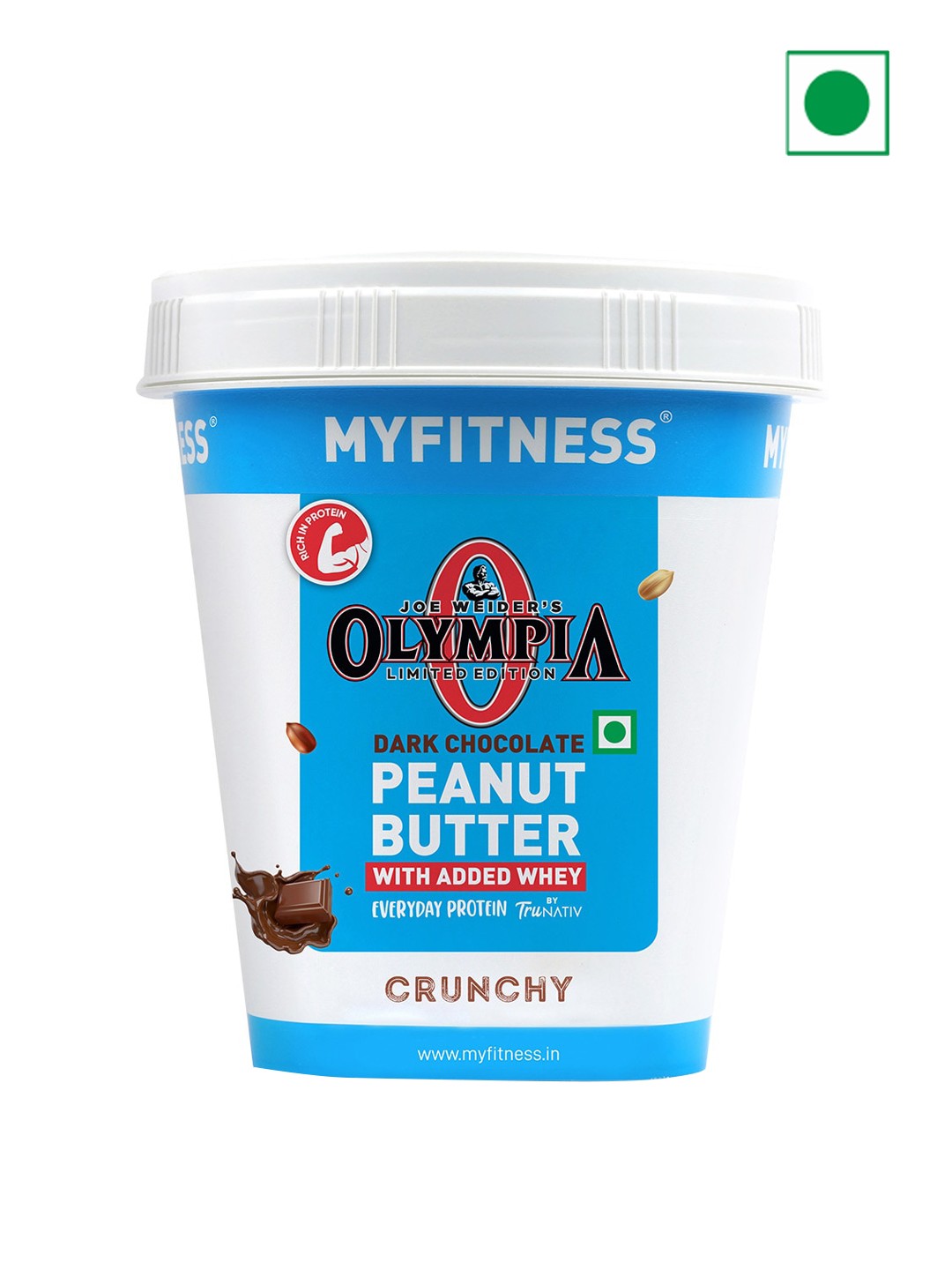 

MyFitness Peanut Butter High Protein Dark Chocolate Peanut Butter Crunchy - 1kg, Blue
