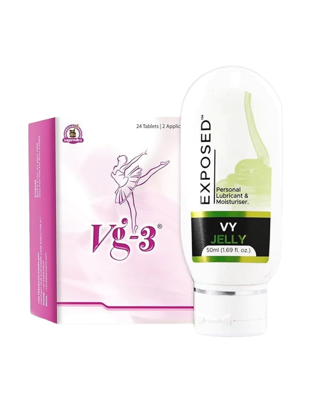 

EXPOSED Vy Jelly - 50 ml & VG3 - 24 Tablets, White