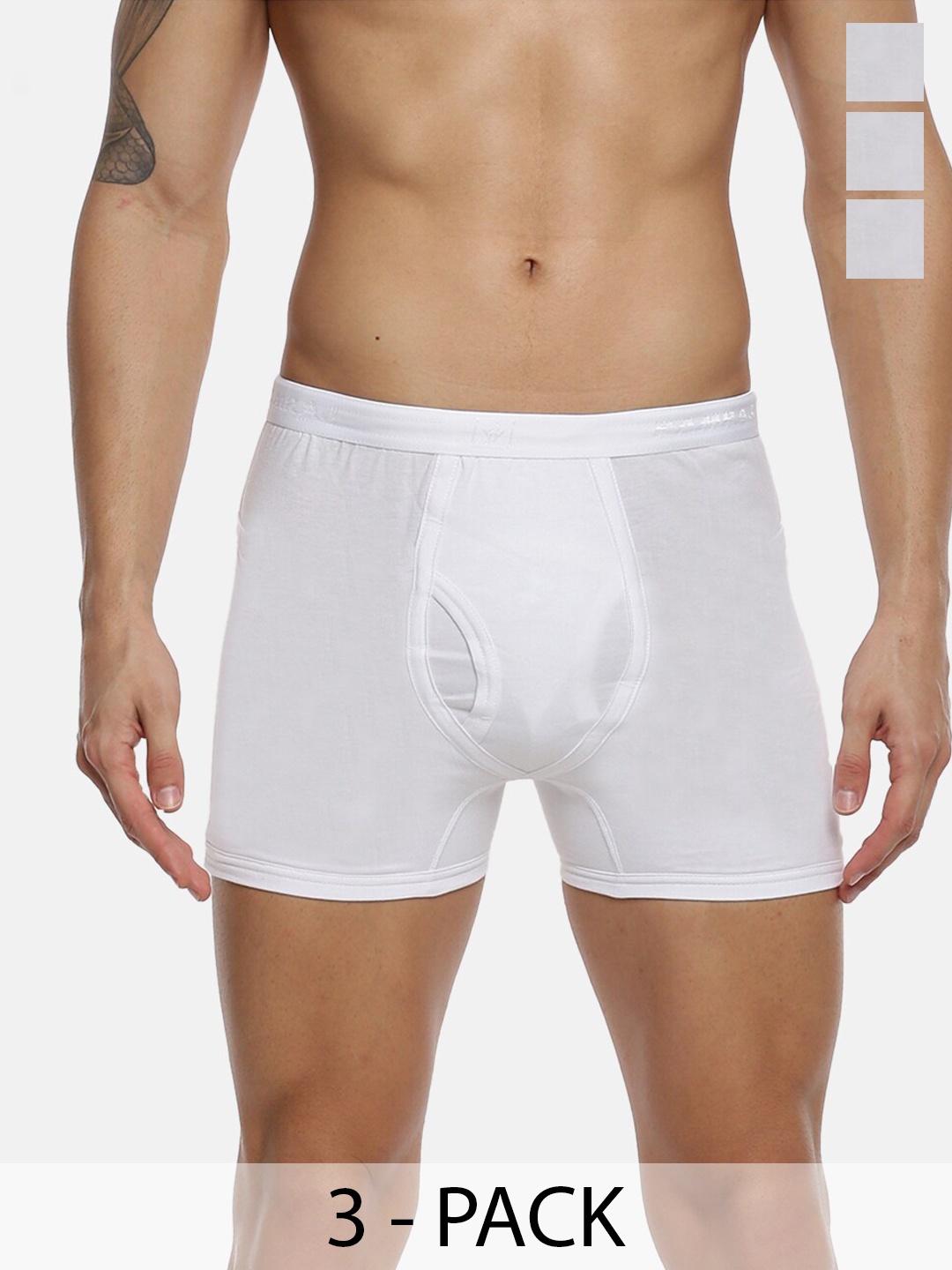 

Ramraj Pack Of 3 Soft & Breathable Trunks IMAXRIBWWPOET3P, White