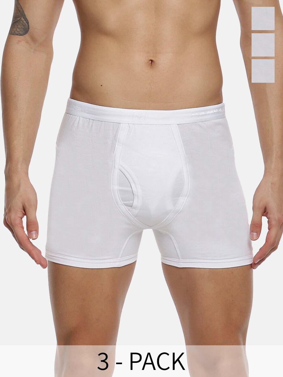 

Ramraj Pack Of 3 Soft & Breathable Trunks IMAXRIBWWPOET3P, White