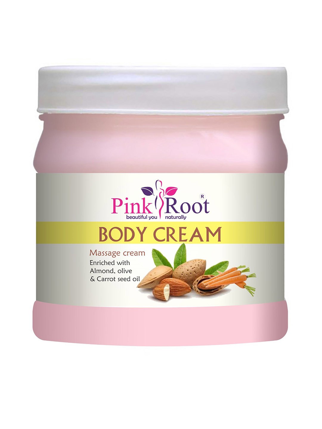 

Pink Root Body Massage Cream - 500 ml, White
