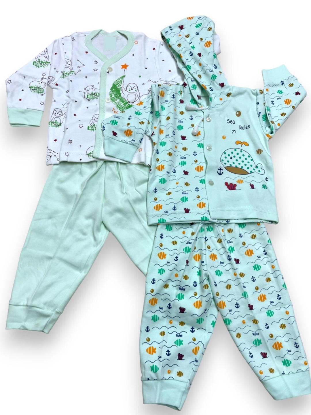 

BAESD Kids Printed Shirt with Trousers, Green