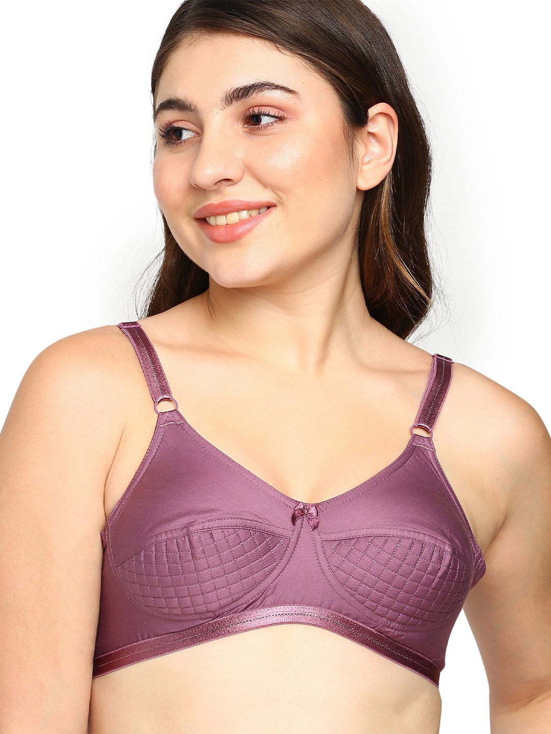 

BLOSSOM Pure Cotton Everyday Bra - Full Coverage Lightly Padded, Mauve