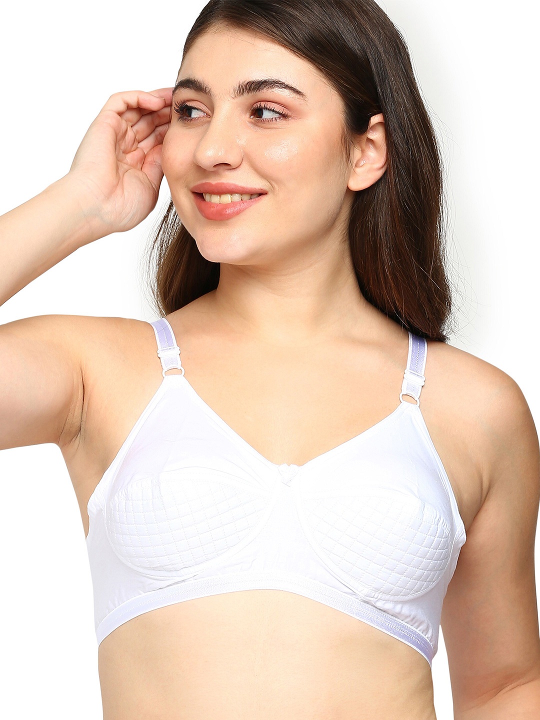 

BLOSSOM Pure Cotton Everyday Bra - Full Coverage Lightly Padded, White