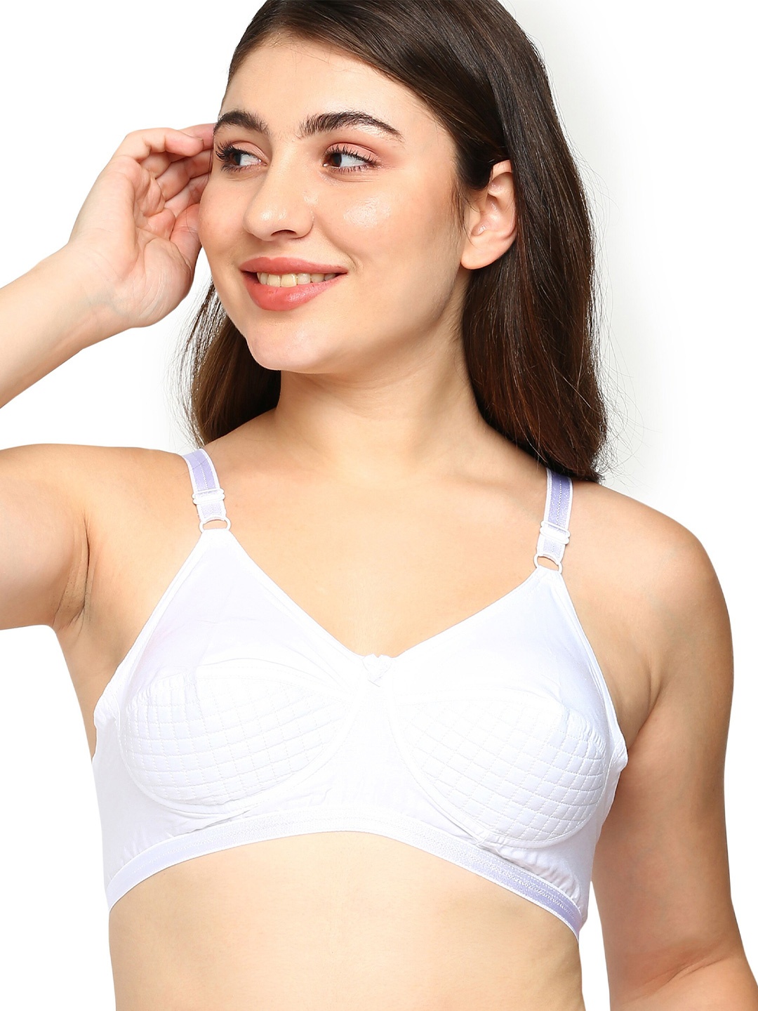 

BLOSSOM Pure Cotton Everyday Bra Full Coverage Lightly Padded, White