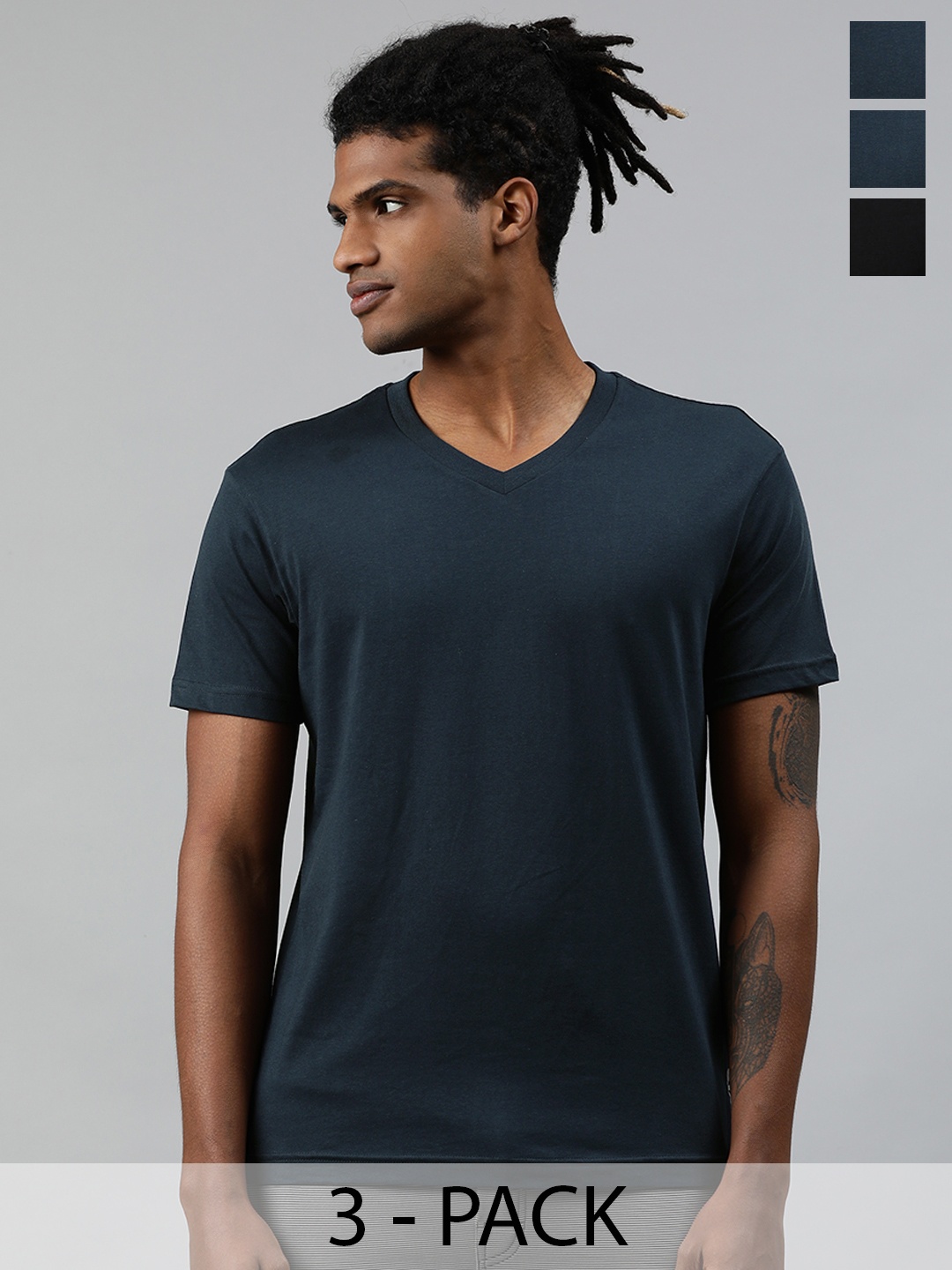 

Levis Pack Of 3 V-Neck Short Sleeves Cotton T-Shirts, Navy blue