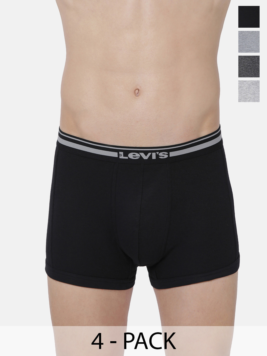 

Levis Pack Of 4 Mid-Rise Cotton Trunks 9261047-1-9260937, Grey