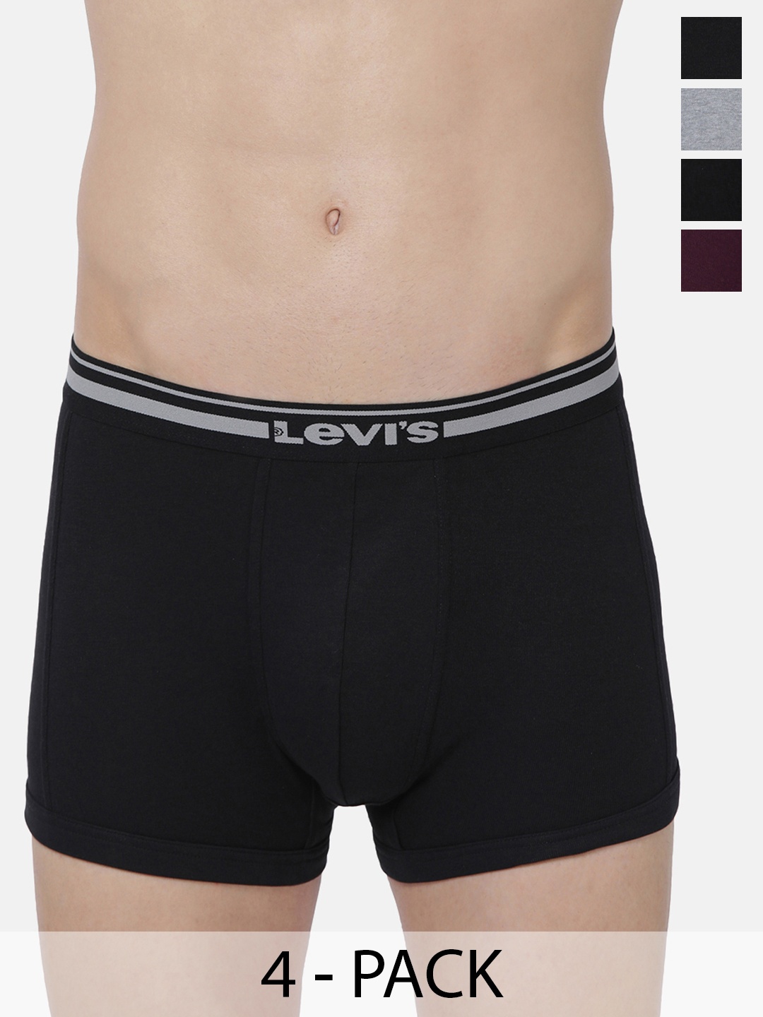 

Levis Pack Of 4 Mid-Rise Cotton Trunks 9261165-1-9260937, Grey