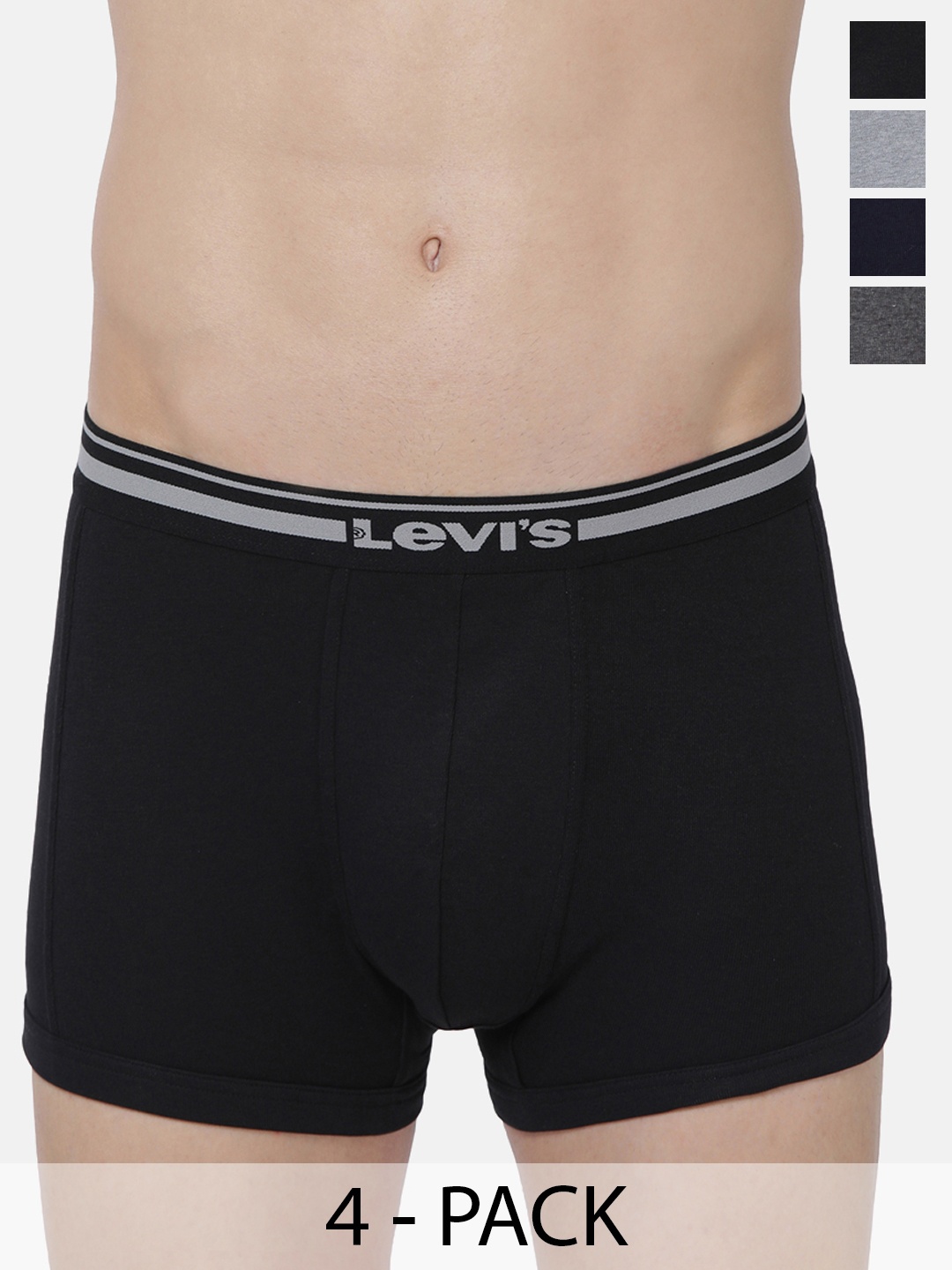 

Levis Pack Of 4 Mid-Rise Cotton Trunks 9260937-1-9261319, Grey