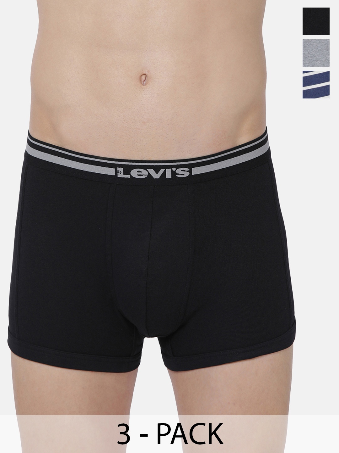 

Levis Pack Of 3 Mid-Rise Cotton Trunks 14461446-1-9260937, Grey