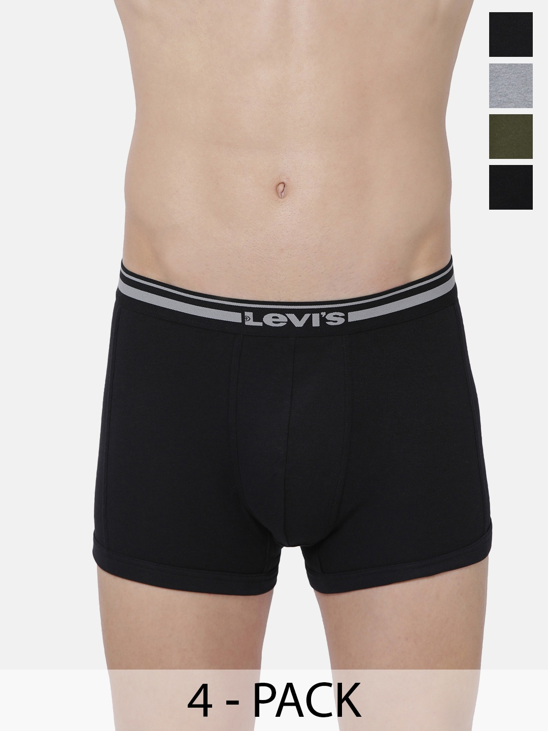 

Levis Pack Of 4 Mid-Rise Cotton Trunks 22991004-1-9260937, Grey