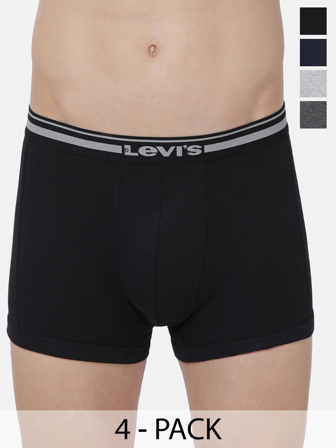 

Levis Pack Of 4 Mid-Rise Cotton Trunks 9261049-1-9261047, Black