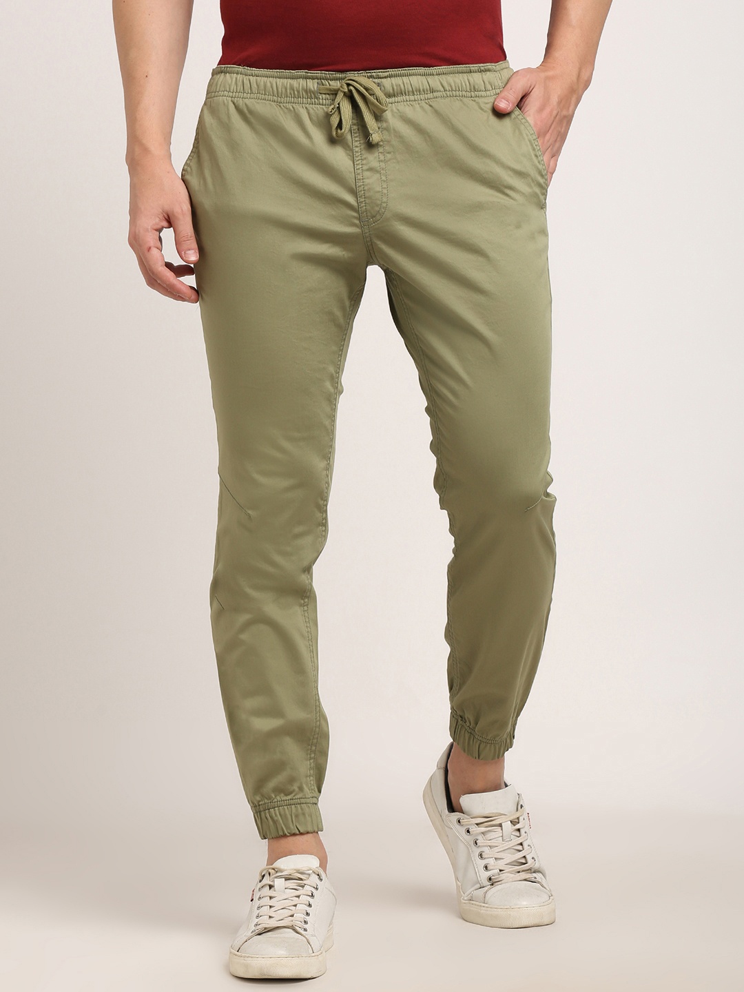 

Indian Terrain Men Urban-C Tapered Fit Joggers, Olive