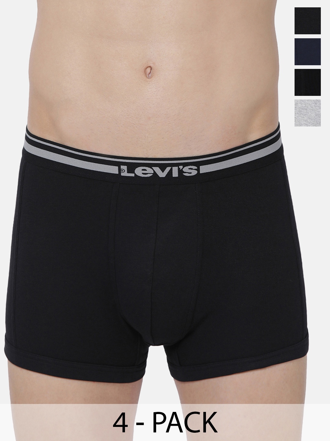 

Levis Pack Of 4 Mid-Rise Cotton Trunks 9261119-1-9261049, Black