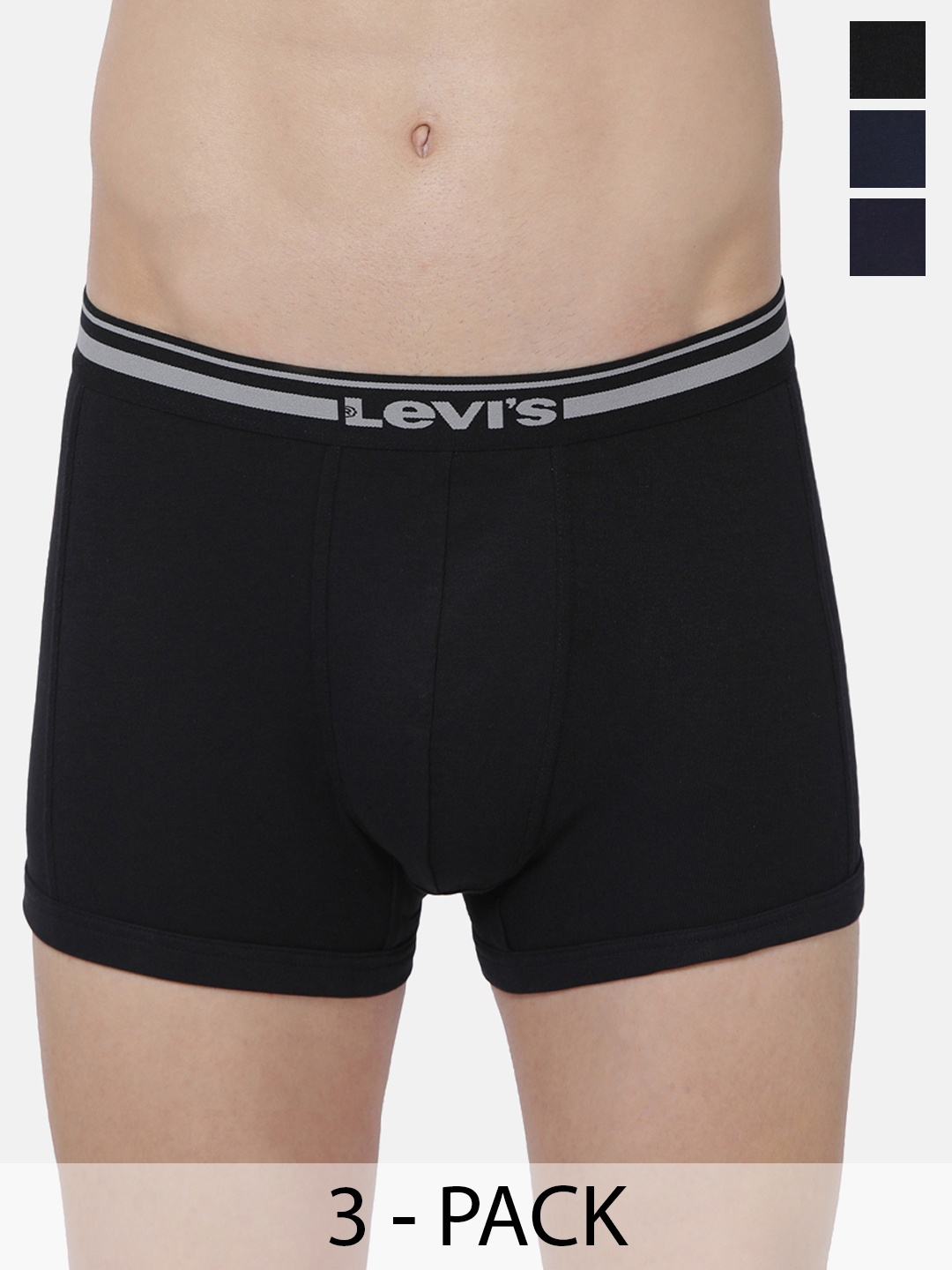 

Levis Pack Of 3 Mid-Rise Cotton Trunks 9261049-1-12032628, Black
