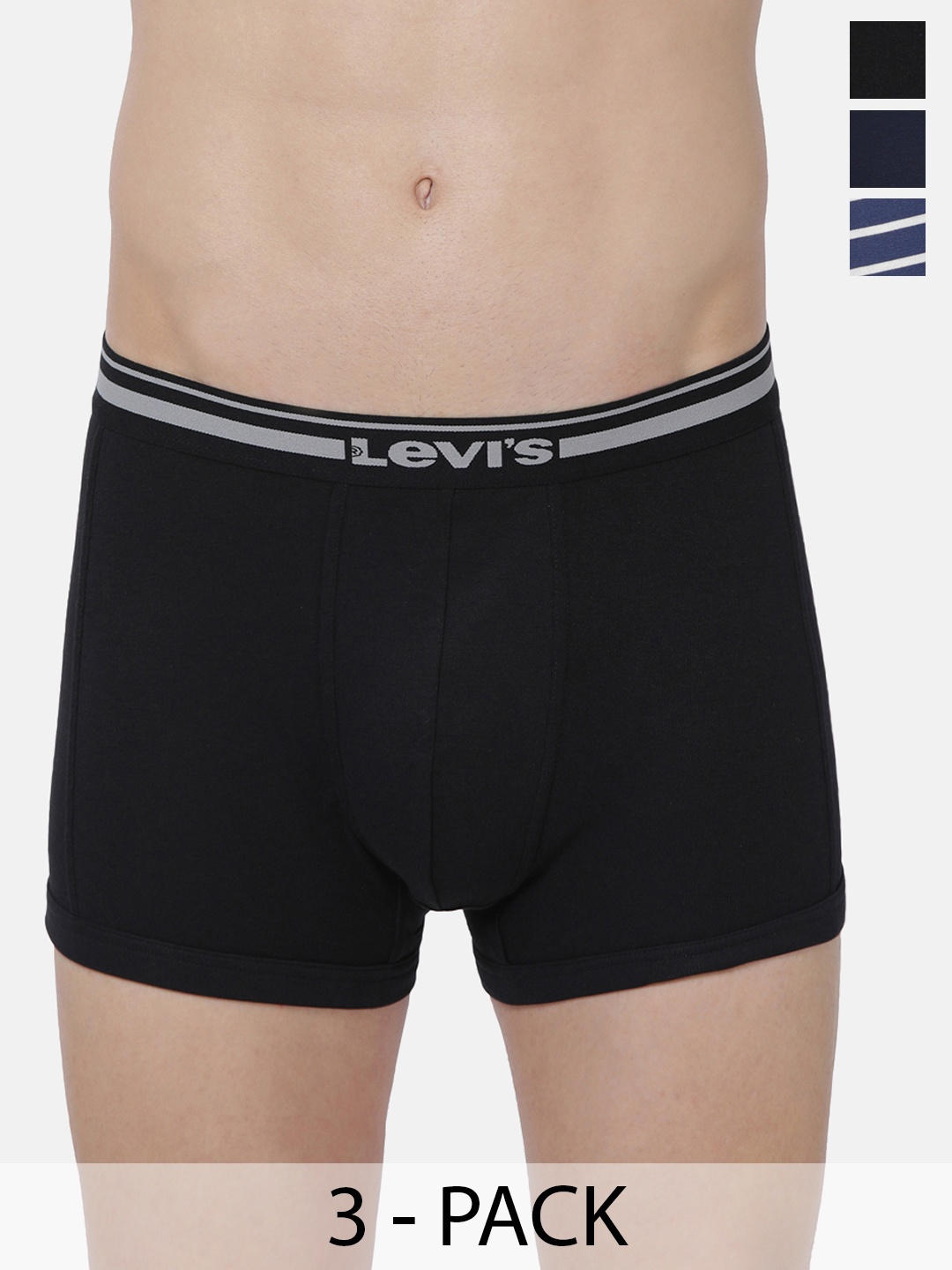 

Levis Pack Of 3 Mid-Rise Cotton Trunks 9261049-1-14461446, Black