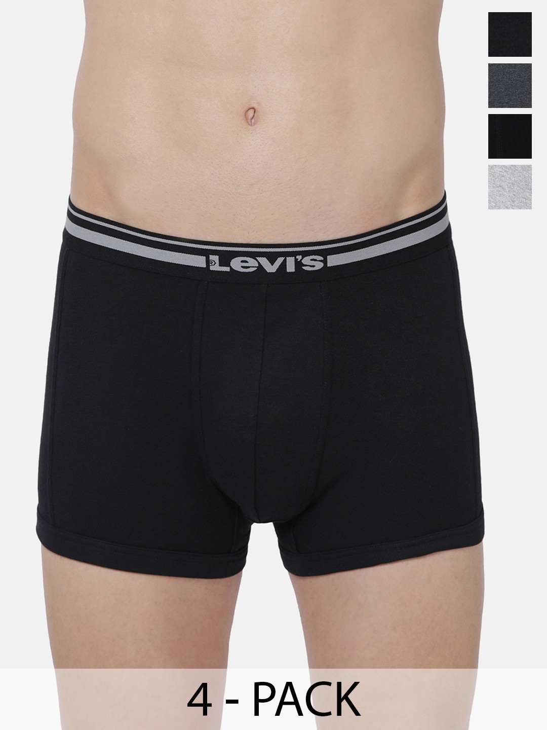 

Levis Pack Of 4 Mid-Rise Cotton Trunks 9261237-1-9261119, Grey