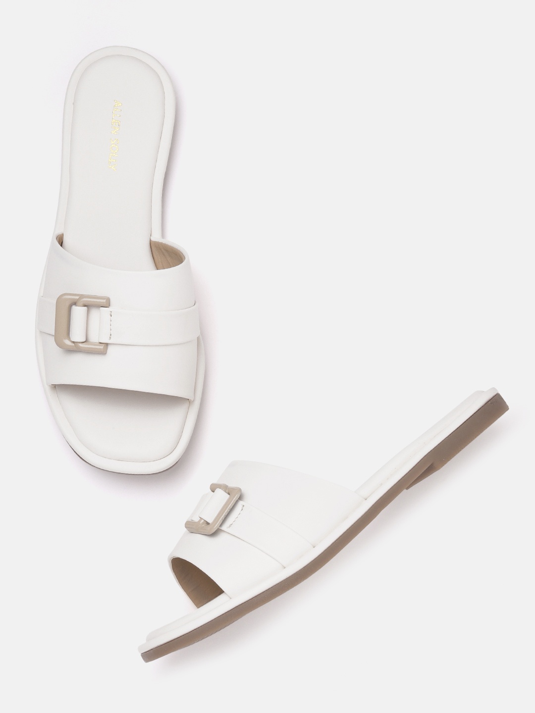 

Allen Solly Women Open Toe Flats with Buckle Detail, White