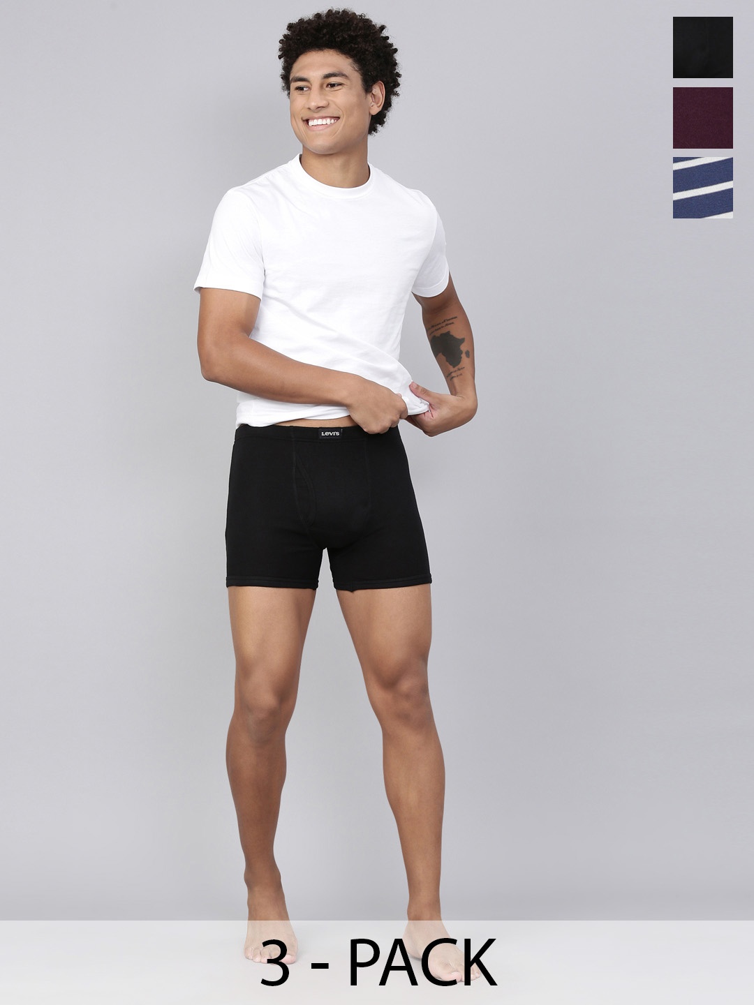 

Levis Pack Of 3 Mid-Rise Cotton Trunks 14461446-1-9261165, Black