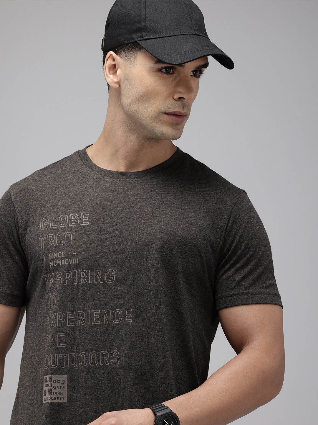 

Wildcraft Typography Printed Sports T-shirt, Charcoal