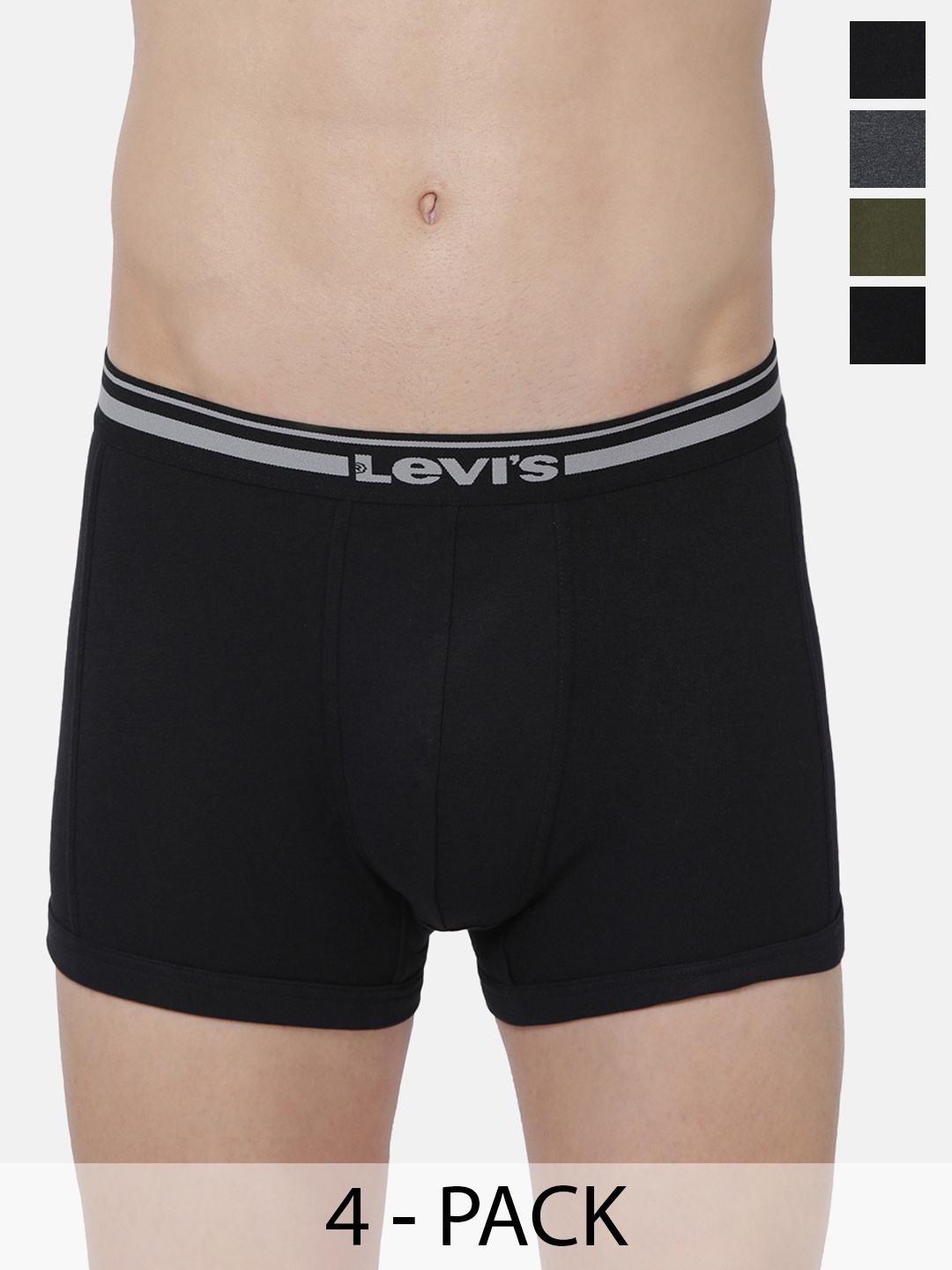 

Levis Pack Of 4 Mid-Rise Cotton Trunks 22991004-1-9261237, Grey