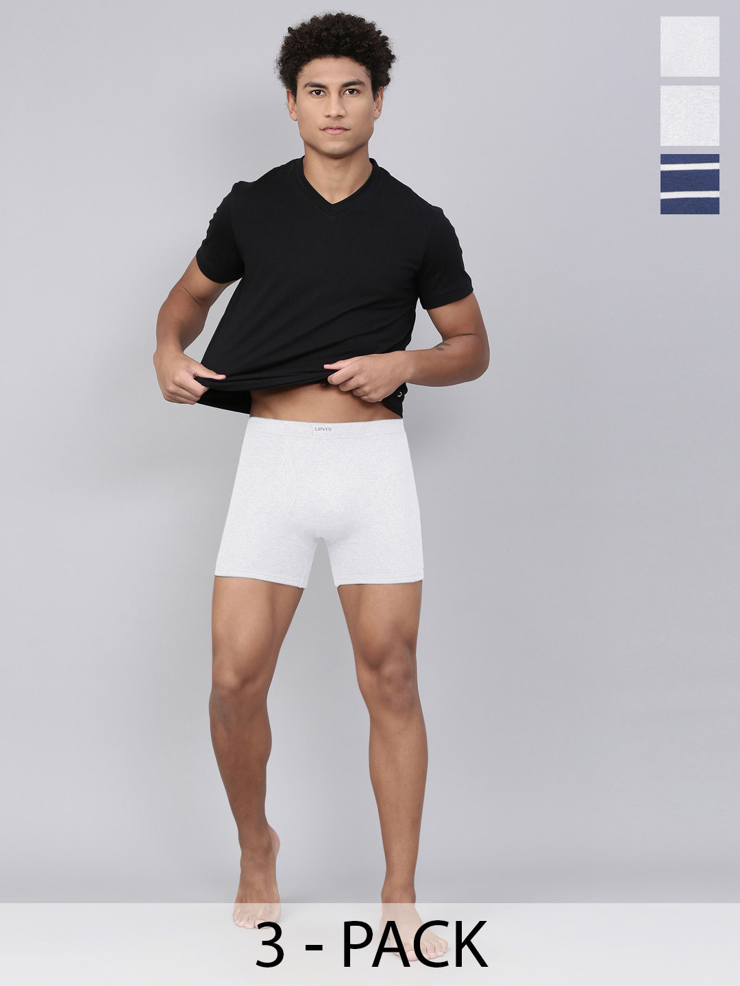 

Levis Pack Of 3 Mid-Rise Cotton Trunks 9261321-1-14461446, White