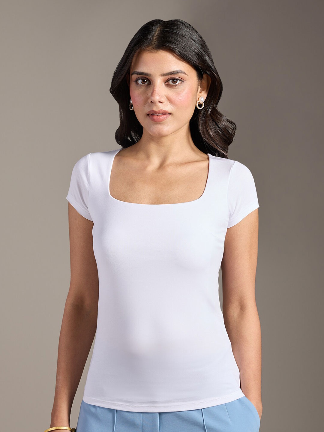 

20Dresses Cotton Fitted Top, White